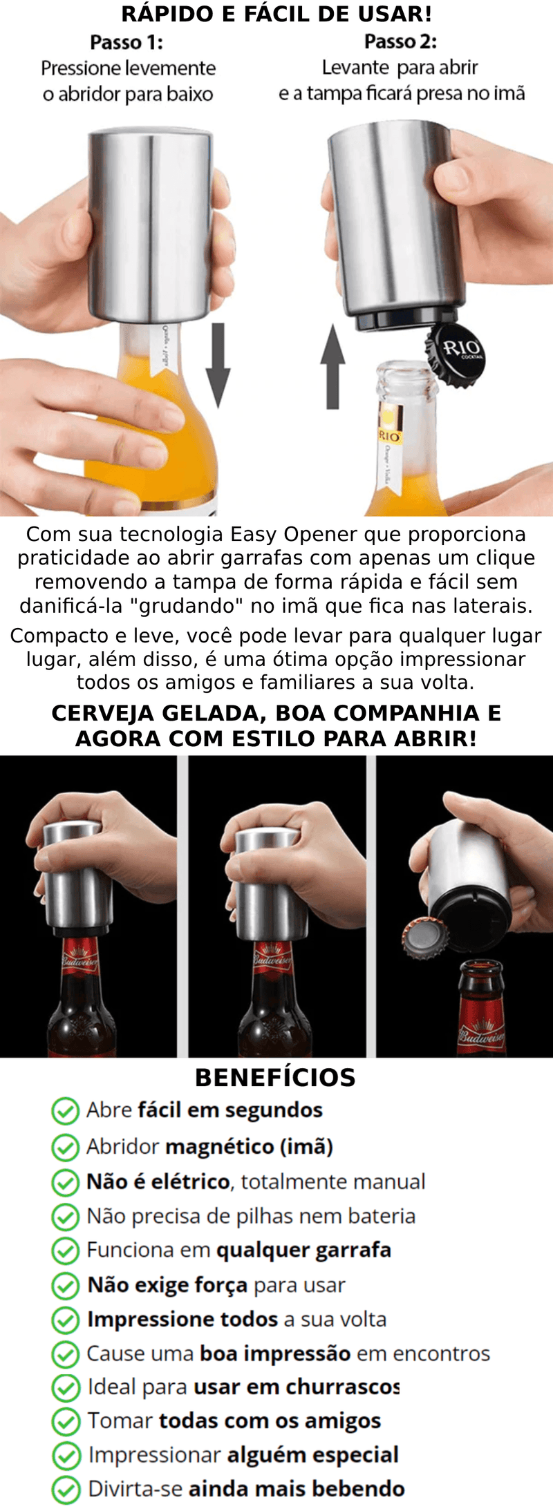 Abridor de Garrafas Automático